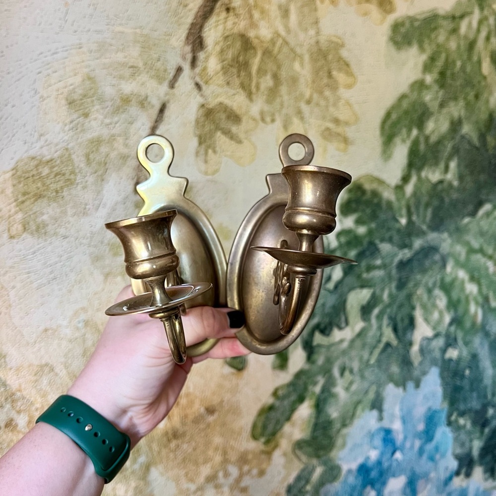 Pair of Brass Sconces